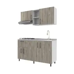 undefined - Cocina Integral 1.50 Metros Tokio Austral Incluye Mesón Poceta Izquierda con 4 Fogones a Gas Just Home Collection