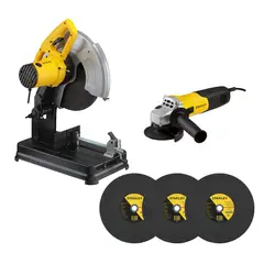 STANLEY - Tronzadora 14 Pulgadas 2200W+ Pulidora 4-1/2 Pulgadas +3 Discos