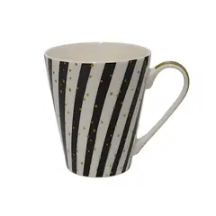 ESPIRAL - Mug 12 Onzas Zebra Rayas Negras-Dorado