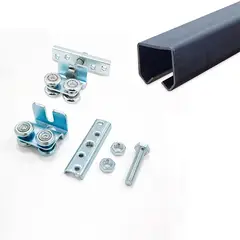 undefined - Kit Riel y Rodachin para Puertas Ventanas y Portones Livianos Corredizos R-25