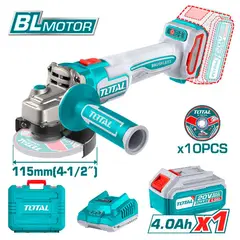 TOTAL - Pulidora Brushless Inalámbrica 4 1/2?+batería 4 Ah+cargador