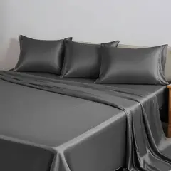 MY HOME STORE - Sábana Bamboo 230 Hilos - Q Gris Oscuro Queen