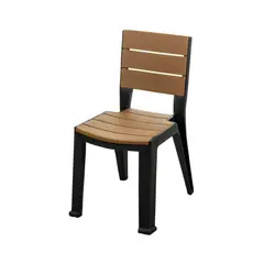 MQ - Silla Plástica Sin Brazos Madeira Color Tabaco
