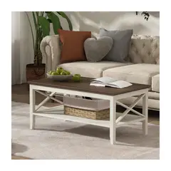 undefined - Mesa de Café Rústica con Almacenamiento