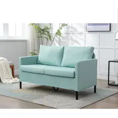 undefined - Sofá Biplaza TYBOATLE Azul Aqua Moderno Compacto y Elegante