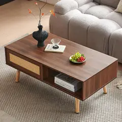 undefined - Mesa de Café Moderna de Estilo Mid Century con Almacenamiento Elegante y Funcional