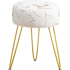 undefined - Taburete de Tocador Redondo de Terciopelo