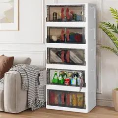 undefined - Contenedores de Almacenamiento Plástico Apilables con Tapa y Ruedas