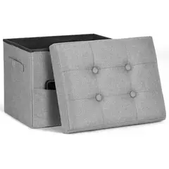 undefined - Taburete Plegable con Almacenamiento y Asiento Acolchado