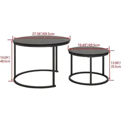 undefined - Juego de Mesas de Café en Madera y Metal