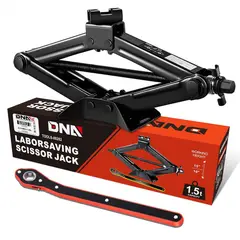 DNA MOTORING - Gato Elevador de Tijera de 1.5 Toneladas con Llave de Trinquete para Automóviles