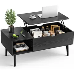 undefined - Mesa de Café con Tapa Elevable y Compartimento Oculto