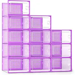 undefined - Pack de 12 Cajas Organizadoras de Zapatos Apilables
