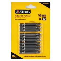 UYUSTOOLS - Set X 20 Puntas Magneticas Ph2 Estrella para Taladro de 50 mm Uyus