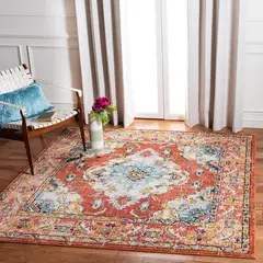 SAFAVIEH - Tapete Antideslizante 91 x 91 cm Multicolor Diseño Bohemio Floral