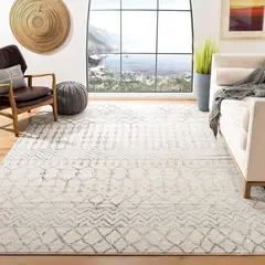 SAFAVIEH - Alfombra Antideslizante 243x305 cm Marfil y Gris Bohemia Tribal