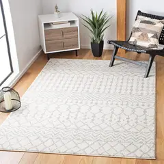 SAFAVIEH - Alfombra Tulum 122 cm x 183 cm Marfil y Gris Claro Estilo Bohemio