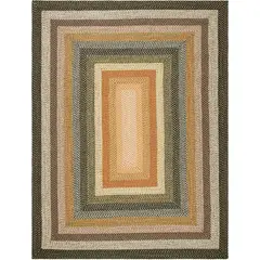 SAFAVIEH - Alfombra Trenzada 183 x 244 cm Lavable a Máquina, Multicolor para Interior y Exterior
