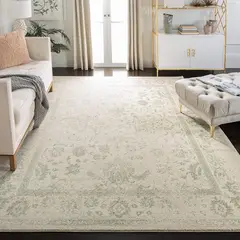 SAFAVIEH - Alfombra Oriental 8 x 10 Marfil Y Verde Para Sala De Alto Tráfico