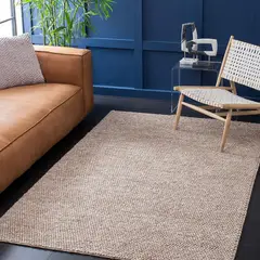 SAFAVIEH - Alfombra Lavable Antideslizante 152 x 213 cm Marrón Lana Hecha a Mano