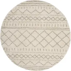 SAFAVIEH - Alfombra Lavable Antideslizante 96 cm Redonda Marfil Beige Diseño Marroquí
