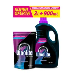 WOOLITE - Detergente Líquido Ropa Oscura 2000ml + 900ml