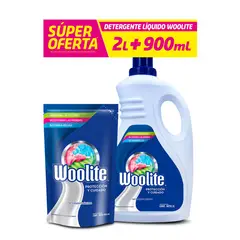 WOOLITE - Detergente Líquido Ropa Cuidado 2000 + 900ml