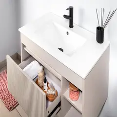 STRETTO - Mueble de Baño Con Lavamanos Marsella Greige 60x46cm