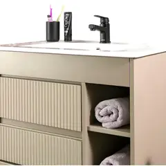 STRETTO - Mueble de Baño Con Lavamanos Paris Greige 80x46cm