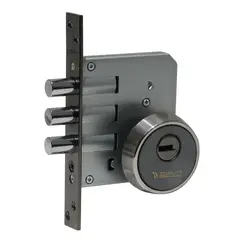 ZERRUTTI - Cerrojo de Seguridad Negro con Escudo Anti Taladro Z 500 Llave + Volteador