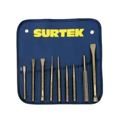 SURTEK - Juego de Cinceles Puntos y Botadores 9 Piezas con Estuche