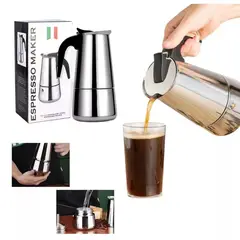 52 BITS - Cafetera Italiana de 6 Tazas Espresso Color Negro