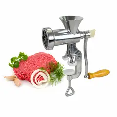 52 BITS - Molino Manual para Carne Tipo Prensa Color Plateado