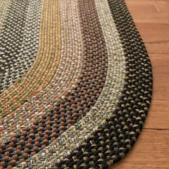 SAFAVIEH - Alfombra Ovalada Trenzada 90 × 150 cm Multicolor Reversible Hecha a Mano