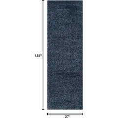 SAFAVIEH - Tapete de Pasillo California Shag Azul Marino 69 x 335 cm Altura 5 cm Suave y Lujoso