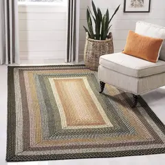 SAFAVIEH - Tapete Trenzado 61 cm x 91 cm Hecho a Mano Multicolor Reversible Estilo Rústico