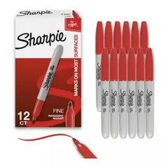 SHARPIE - Marcador Permanente Fine Point Rojo X12 Und