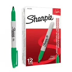 SHARPIE - Marcador Permanente Fine Point Verde X12 Und