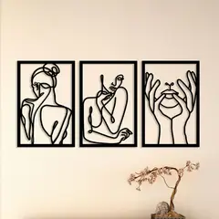 CEGRAFIC - Set 3 Cuadros Siluetas Negro