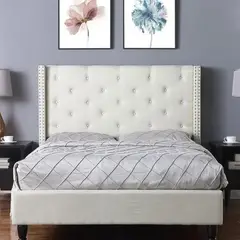 undefined - Cabecero de Lujo King 200X150 Essen Microfibra Blanco