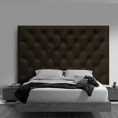 undefined - Cabecero Sencillo 90X140 Telson de Piso Super Abullonado Ecocuero Café