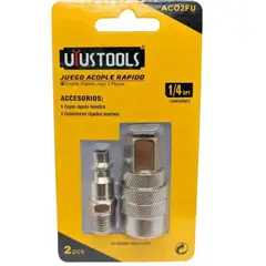 UYUSTOOLS - Juego de Acoples Rápidos 2 Piezas de 1/4 Pulgada Macho Hembra para Compresor
