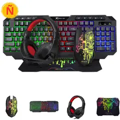 XTRIKE ME - Combo Gamer 4x1 Teclado + Mouse 8000 DPI + Audífonos + Mpad