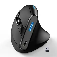 ZELOTES - Mouse Gamer Vertical Inalámbrico Recargable F36A DPI
