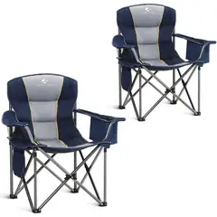 ALPHA CAMP - Silla de Camping Plegable con Enfriador y Soporte Lumbar