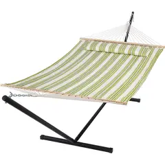 undefined - Hamaca Doble Suncreat Con Soporte Resistente Y Tejido Acolchado Para Exterior