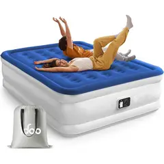 IDOO - Colchón Inflable Queen De 40 Cm Con Bomba Integrada Y Bolsa Portátil