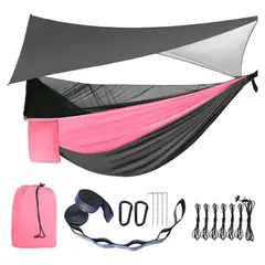 undefined - Hamaca Gymolo para Camping con Mosquitera Lona Impermeable y Correas Resistentes