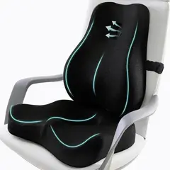 undefined - Juego de Cojín Ergonómico y Almohada Lumbar JIPORIER con Espuma Viscoelástica Suave