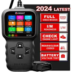 CGSULIT - Escáner OBD2 SC103 Diagnóstico Vehículo Lectura DTC Voltaje y Luz Motor